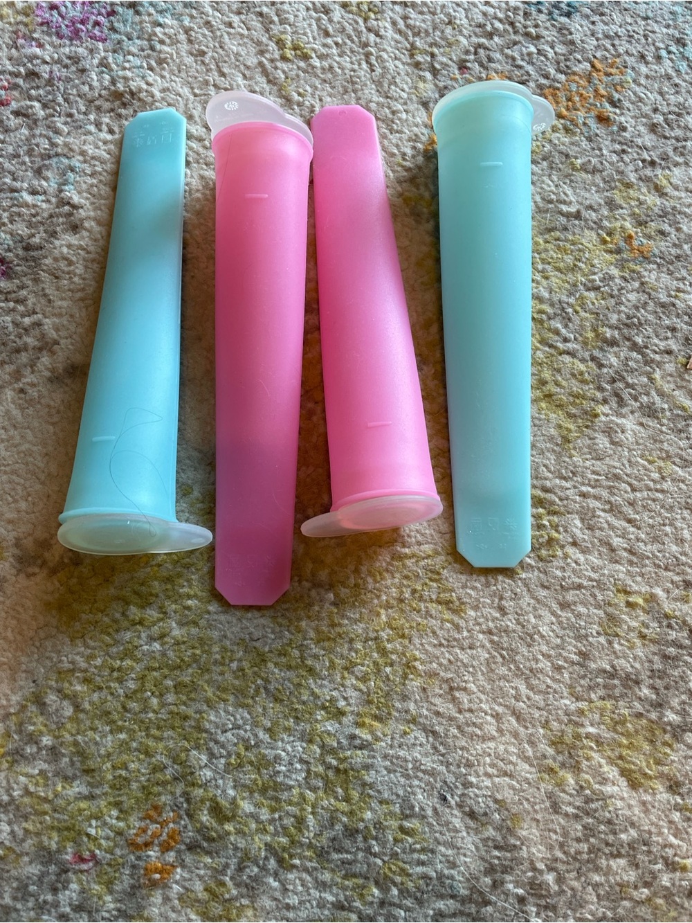 Ikea Silicone Popsicle Molds Pink & Teal Set 4 ice pop